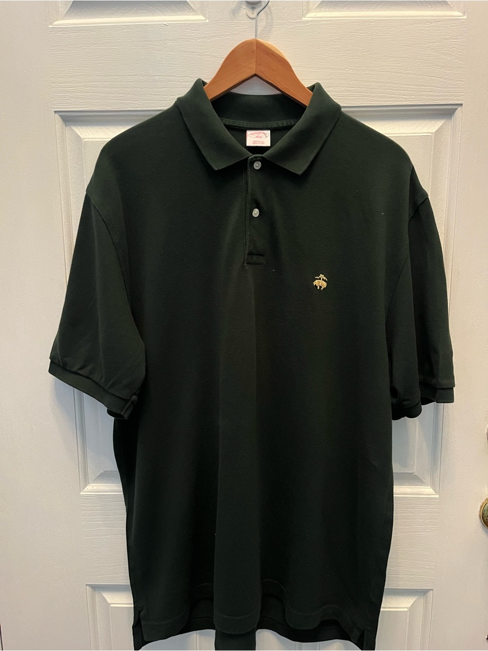 PRE-OWNED BROOKS BROTHERS MEN'S DARK GREEN POLO- X-LARGE